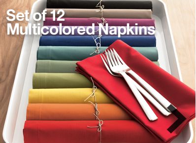 Set of 12 Multicolored Napkins