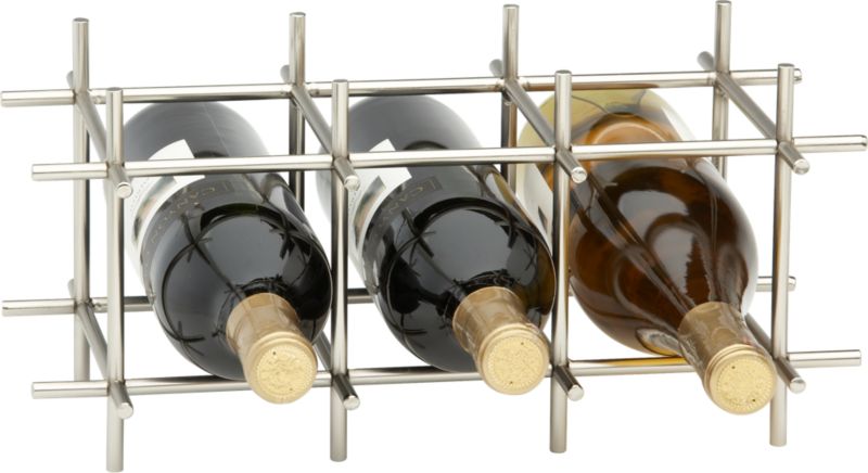 Division Nickel Six-Bottle Wine Rack