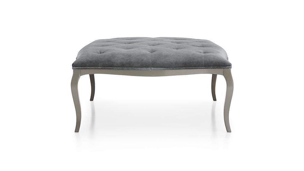 Dolce Grey Cocktail Ottoman Banks Charcoal Crate and Barrel