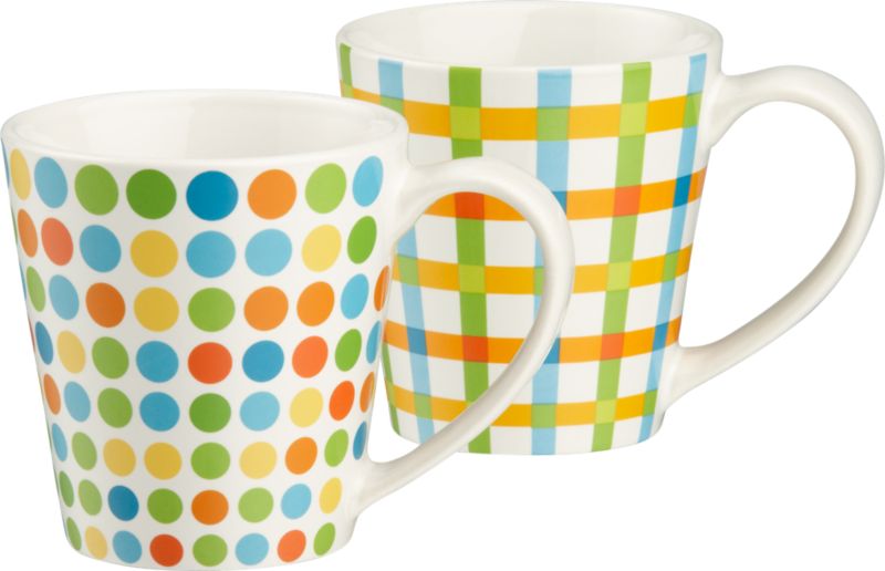 Dot and Gingham Mugs