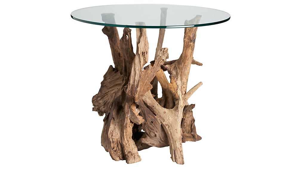 Driftwood Round Side Table Crate and Barrel