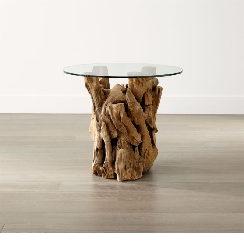Driftwood Round Side Table Crate and Barrel