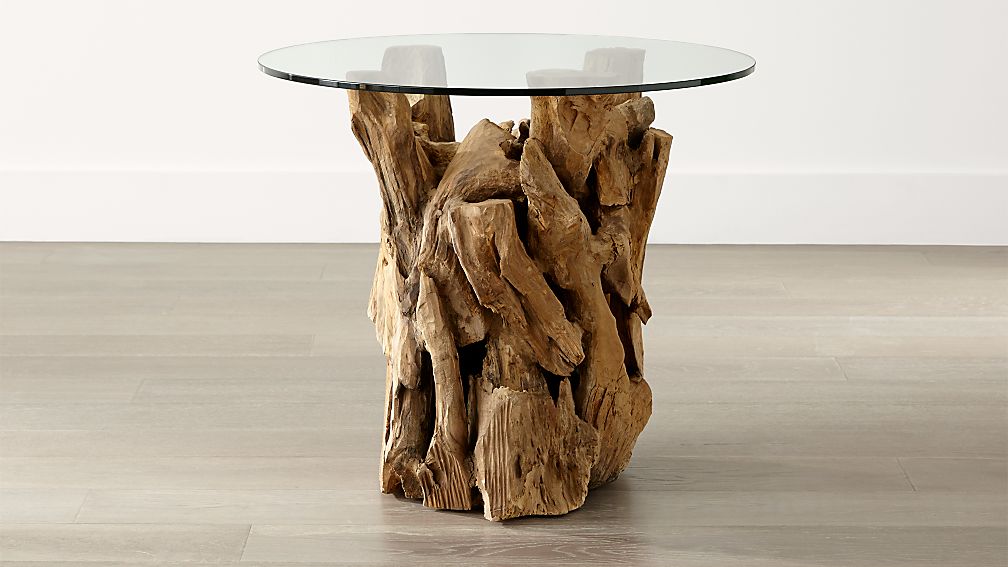 round driftwood kitchen table