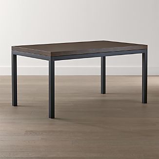 Myrtle Top/ Natural Dark Steel Base Parsons Dining Tables