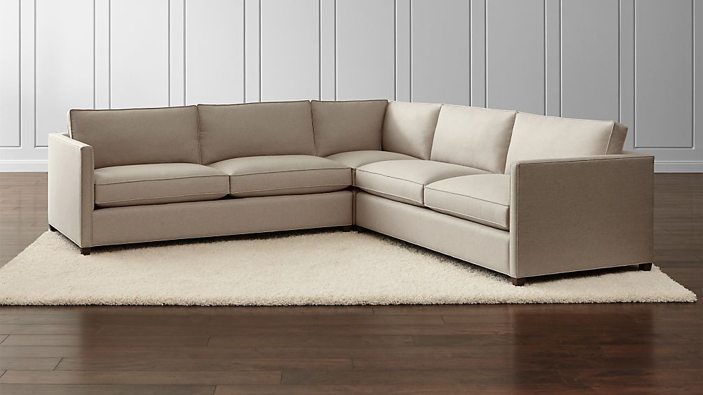 Dryden 3Piece Corner Sectional Diamond Flax Crate and Barrel