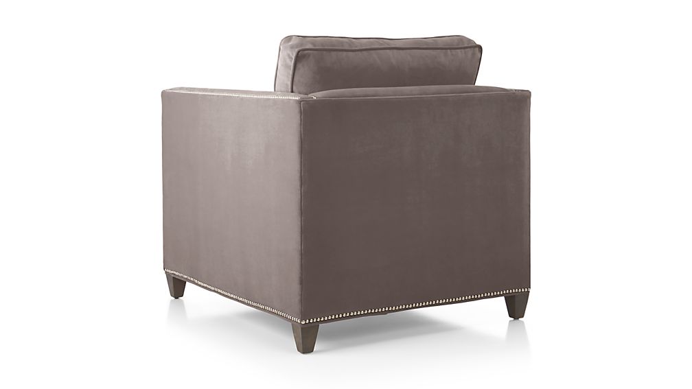 Grey Velvet Chair with Nailheads Crate and Barrel