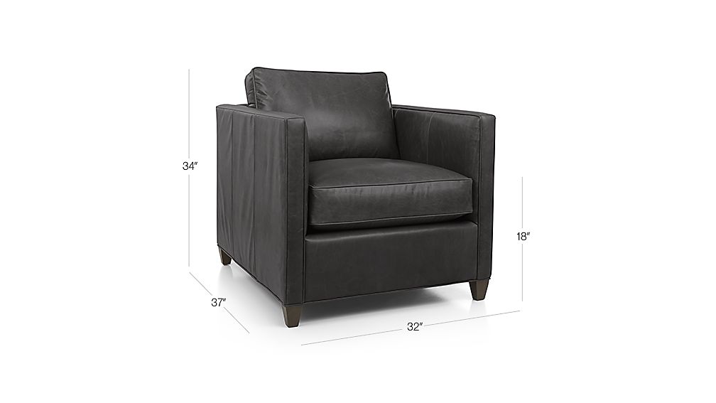 Dryden Leather Chair Libby Smoke Crate and Barrel