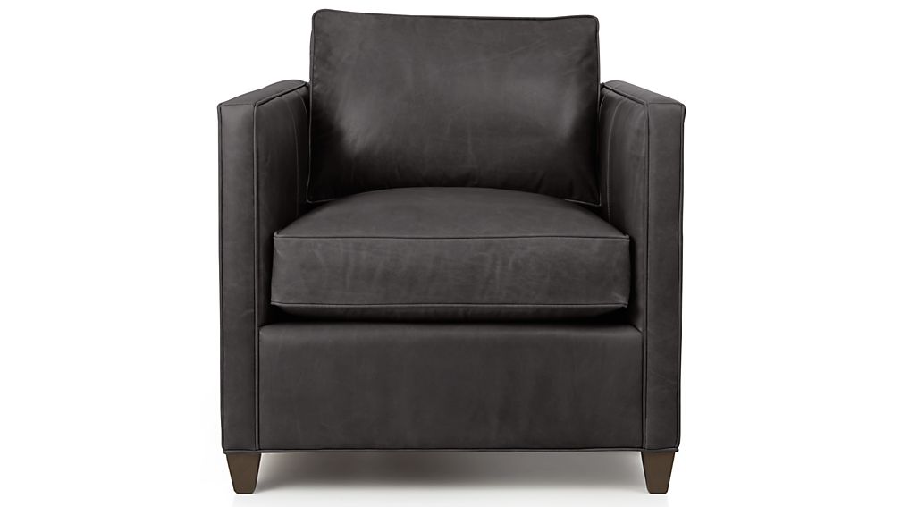 Dryden Leather Chair Libby Smoke Crate and Barrel