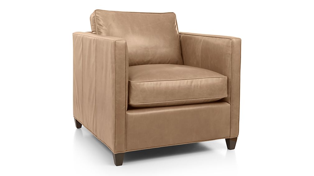 Dryden Leather Chair Libby Mushroom Crate and Barrel