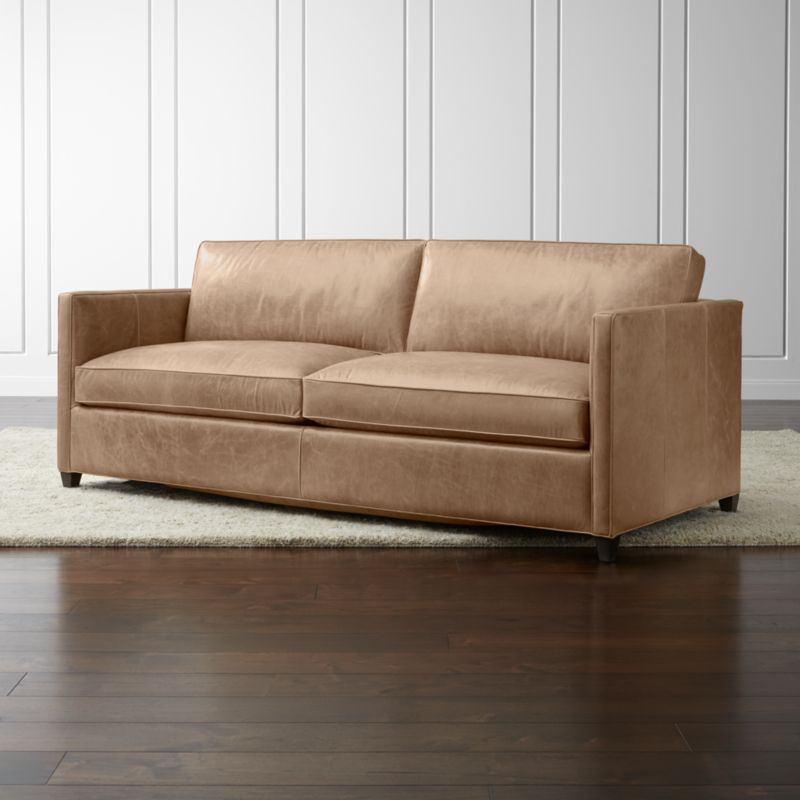 Dryden Leather Sofa Libby Mushroom Crate and Barrel