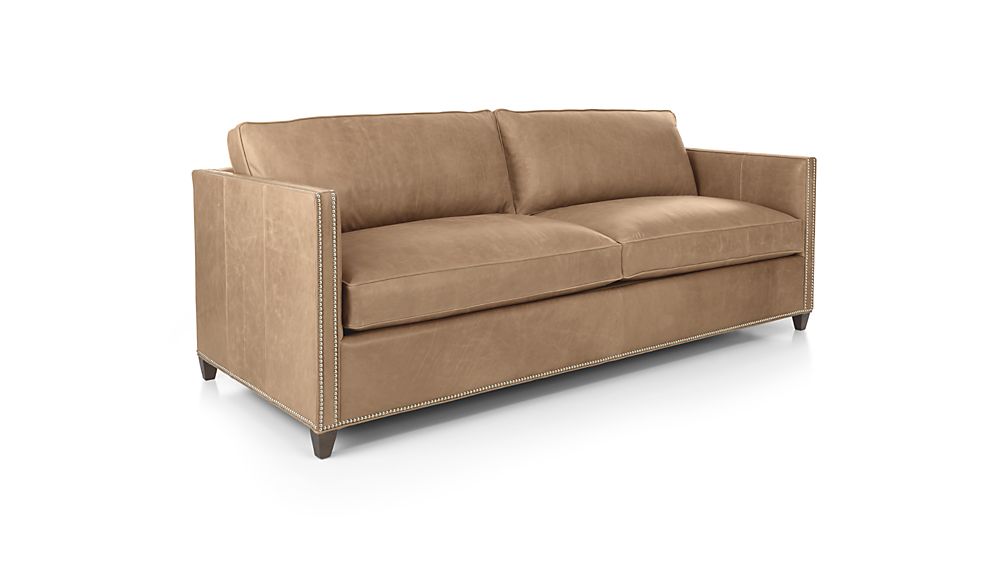 Dryden Leather Sofa with Nailheads | Crate and Barrel Dryden Leather Sofa with Nailheads | Crate and Barrel