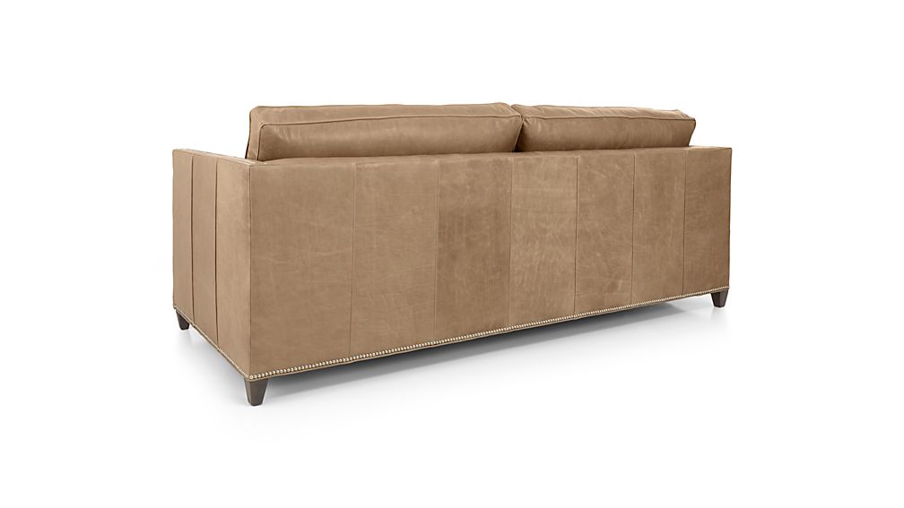 Dryden Leather Queen Sleeper Sofa with Nailheads Libby Mushroom