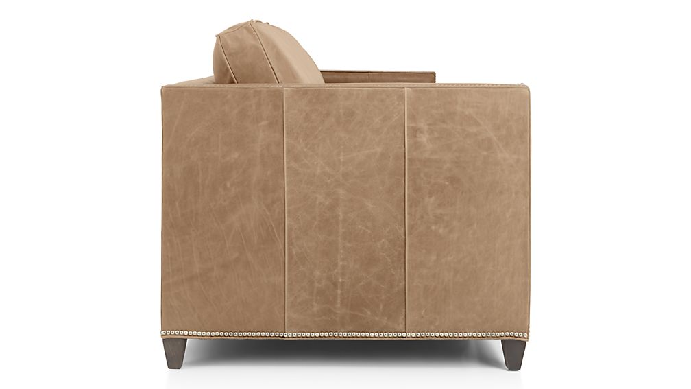 Dryden Leather Queen Sleeper Sofa with Nailheads Libby Mushroom