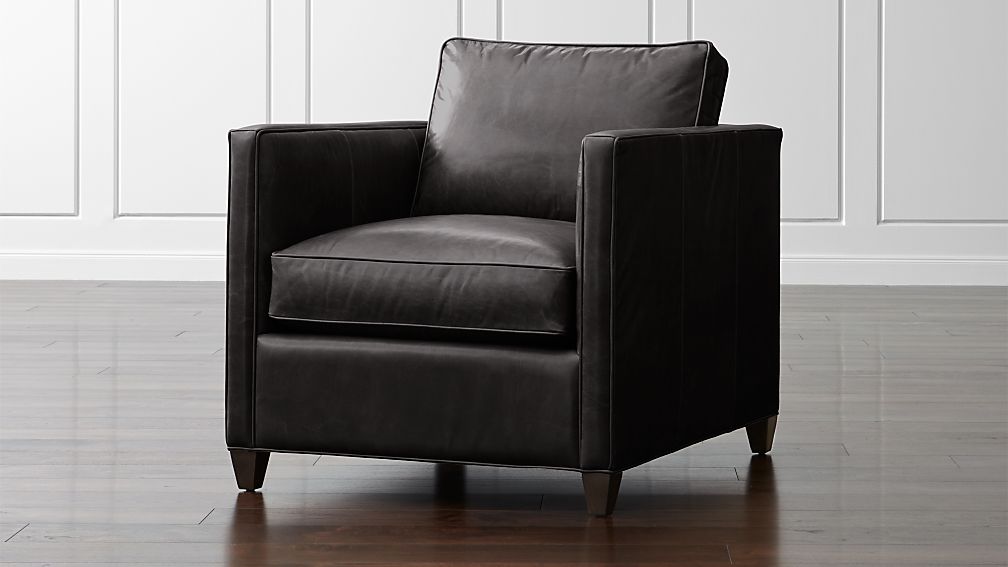 Dryden Leather Chair Libby Smoke Crate and Barrel