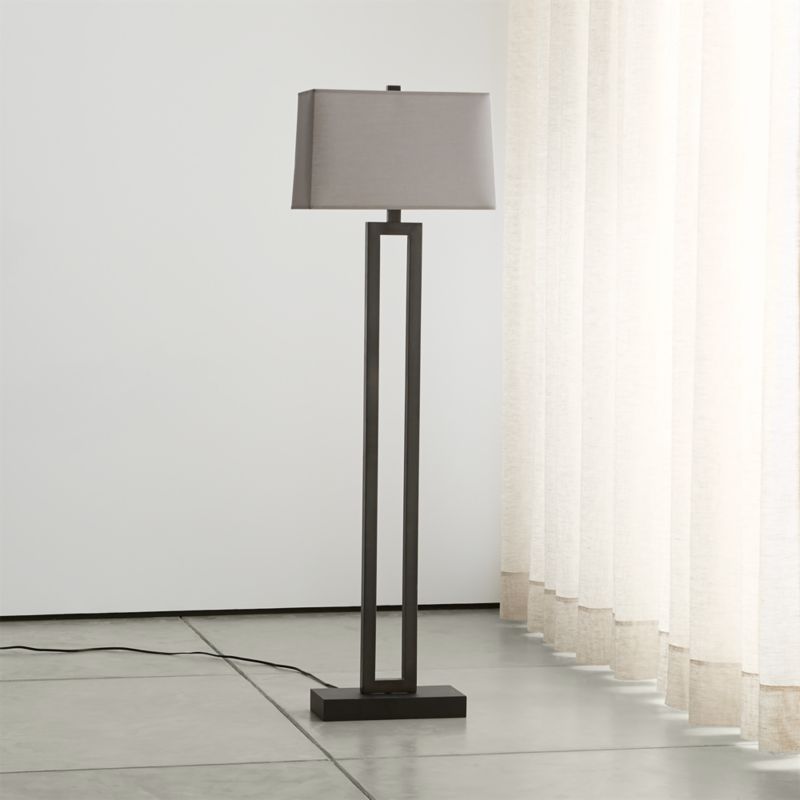 Duncan Antiqued Bronze Floor Lamp | Crate and Barrel