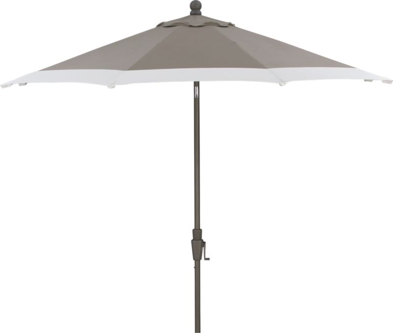 9' Round Sunbrella® Taupe Banded Tilt Umbrella (1.5"dia. pole);