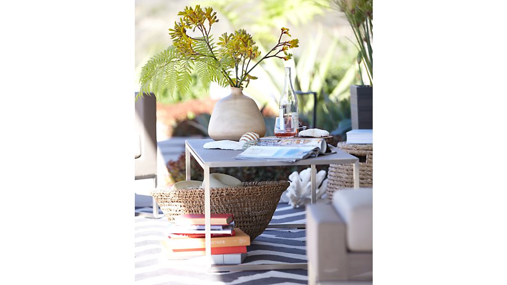 Dune Coffee Table with Pebbled Glass Crate and Barrel