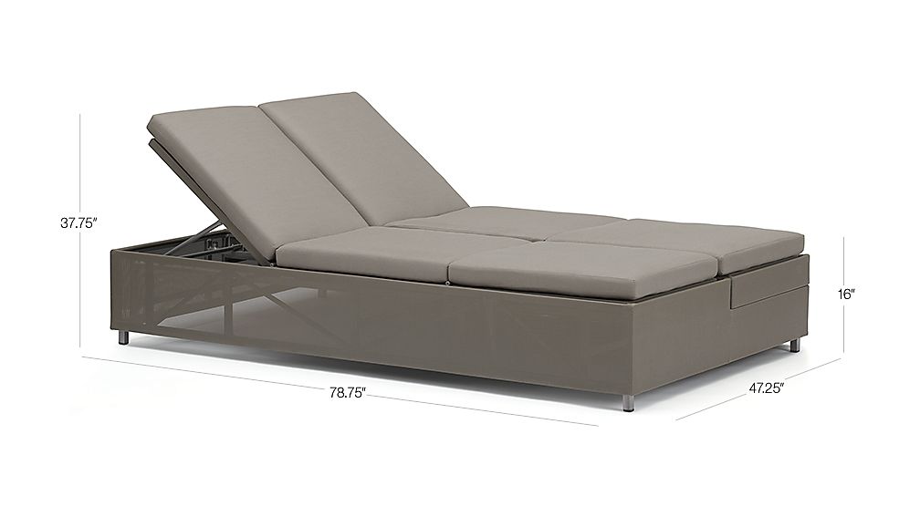 Dune Double Chaise Sofa Lounge with Cushions Crate and Barrel