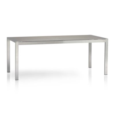 Dune Rectangular Dining Table with Pebbled Glass