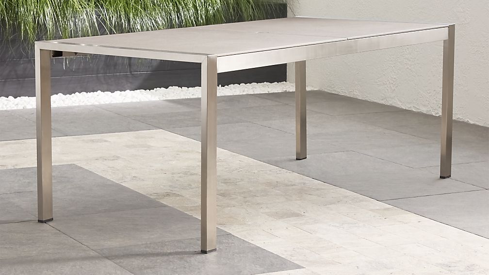 Dune Rectangular Dining Table with Pebbled Glass Crate and Barrel