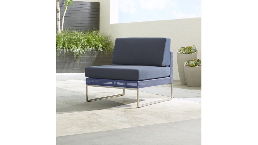 Dune Armless Chair with Sunbrella Cushions + Reviews Crate and Barrel