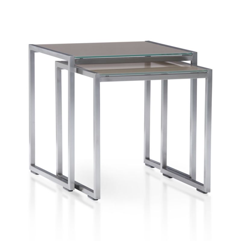 Dune Nesting Tables with Glass Set of Two