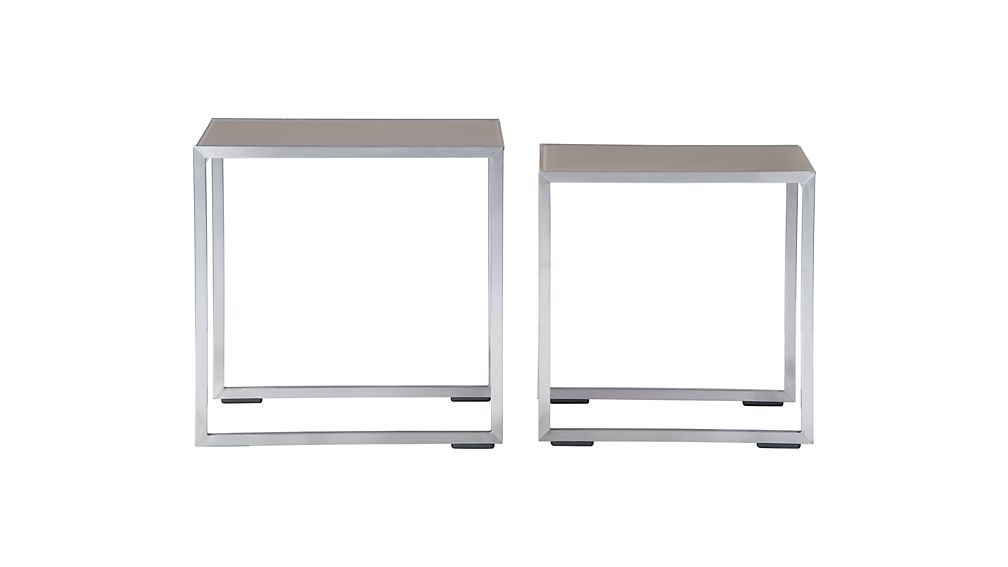 Dune Nesting Tables with Painted Glass Set of Two Crate and Barrel