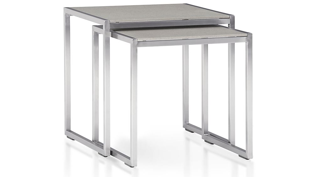 Dune Nesting Tables with Painted Glass Set of Two Crate and Barrel