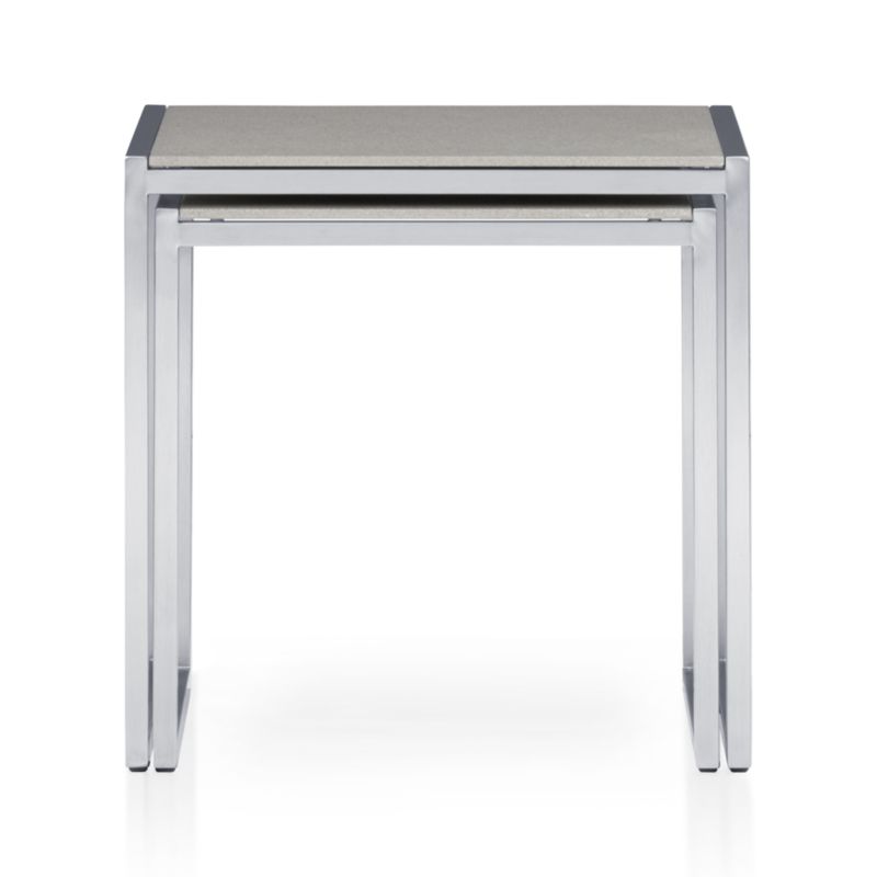 Set of 2 Dune Nesting Tables with Pebbled Glass