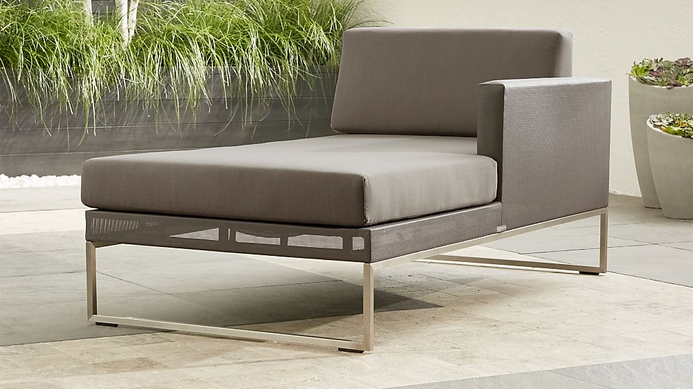 Dune Right Arm Chaise with Cushions Crate and Barrel