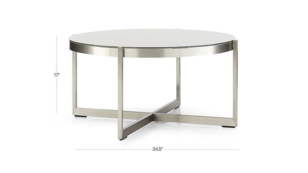 Dune Round Coffee Table with Painted Glass Crate and Barrel