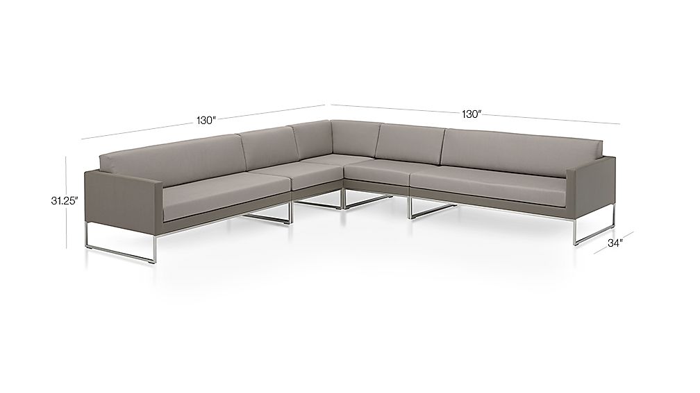 Dune 5Piece Sectional Sofa with Cushions Crate and Barrel