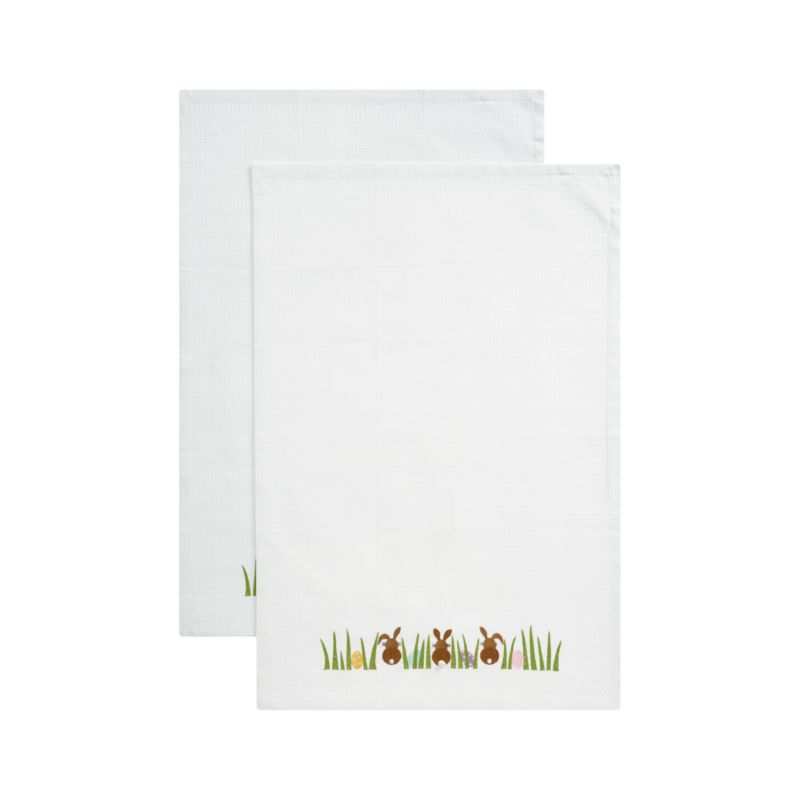 Set of 2 Easter Bunny Dishtowels