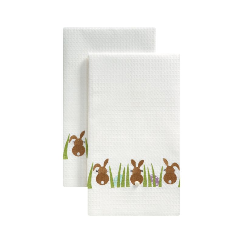 Set of 2 Easter Bunny Dishtowels