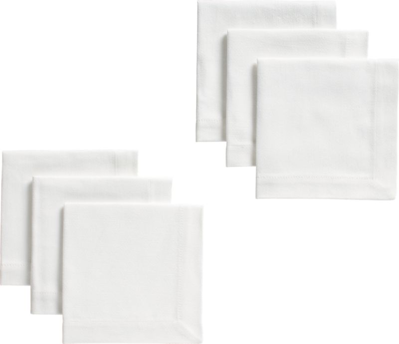 Set of 6 White Cocktail Napkins