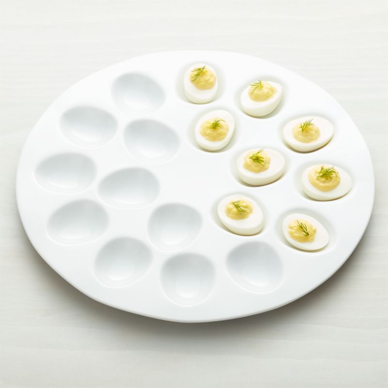 White Deviled Egg Tray Crate and Barrel