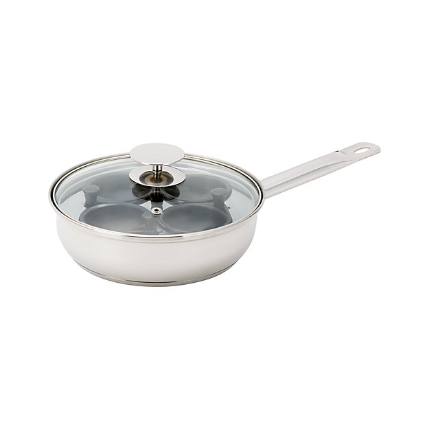 Crate and Barrel Stainless Cookware by Berndes 4 cup Egg Poacher