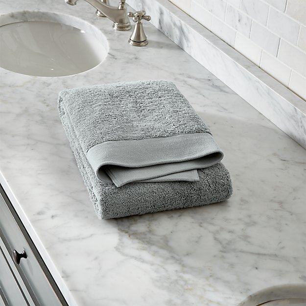 Egyptian Cotton Grey Bath Towel + Reviews Crate and Barrel