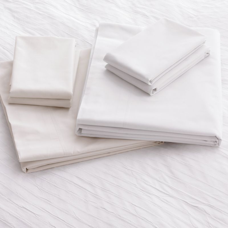 Crate and Barrel Egyptian Cotton White Sheet Sets