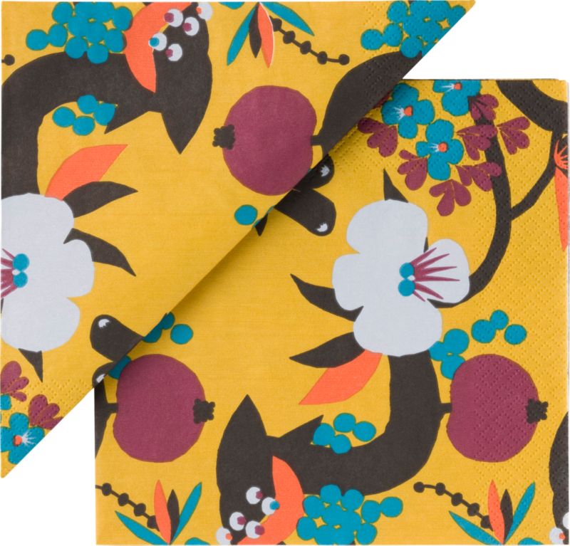 Set of 20 Marimekko Elämänpuu Brown Paper 13" Napkins
