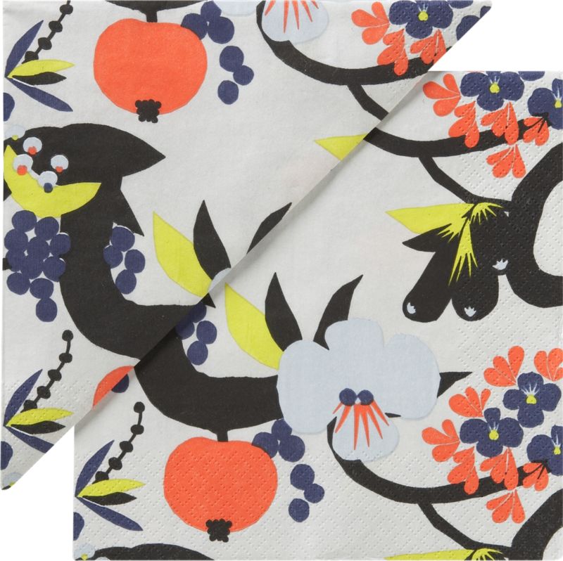 Set of 20 Marimekko Elämänpuu Grey Paper 13" Napkins