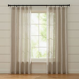 Ellsbury Linen with Green Stripe Curtains