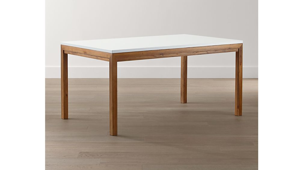 White Top/ Elm Base 60x36 Dining Table | Crate and Barrel