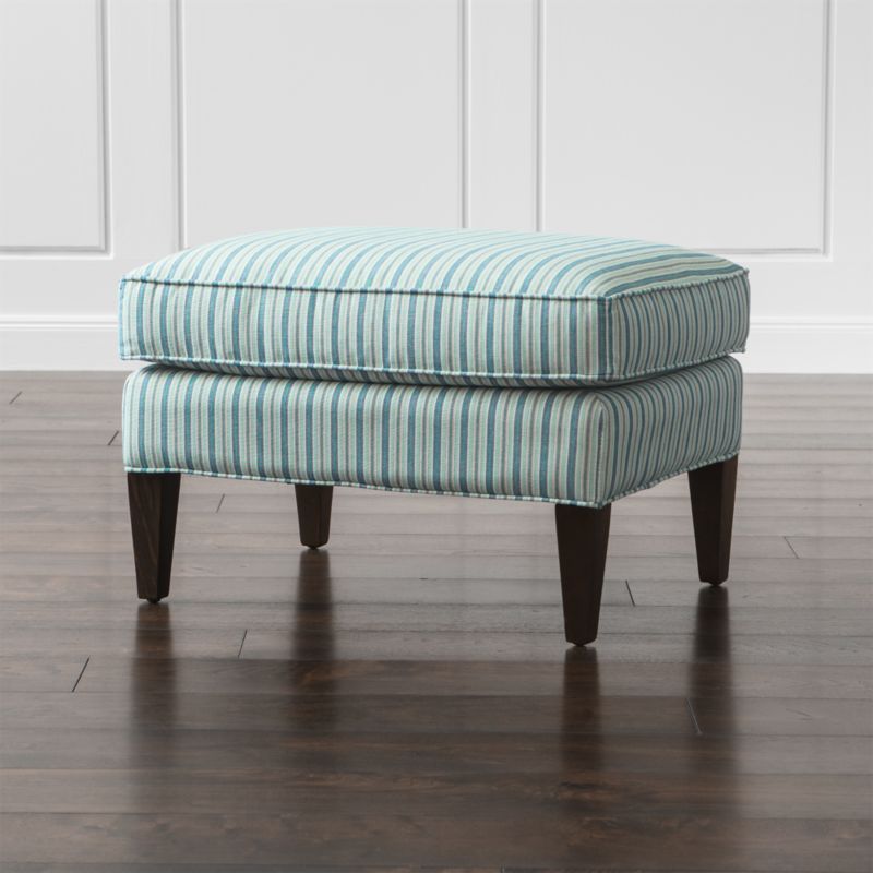 Elyse Ottoman Star Navy Crate and Barrel