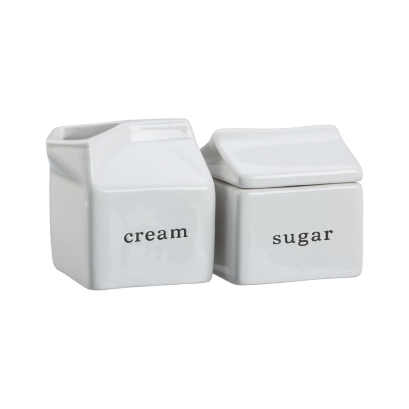 Embossed Cream and Sugar