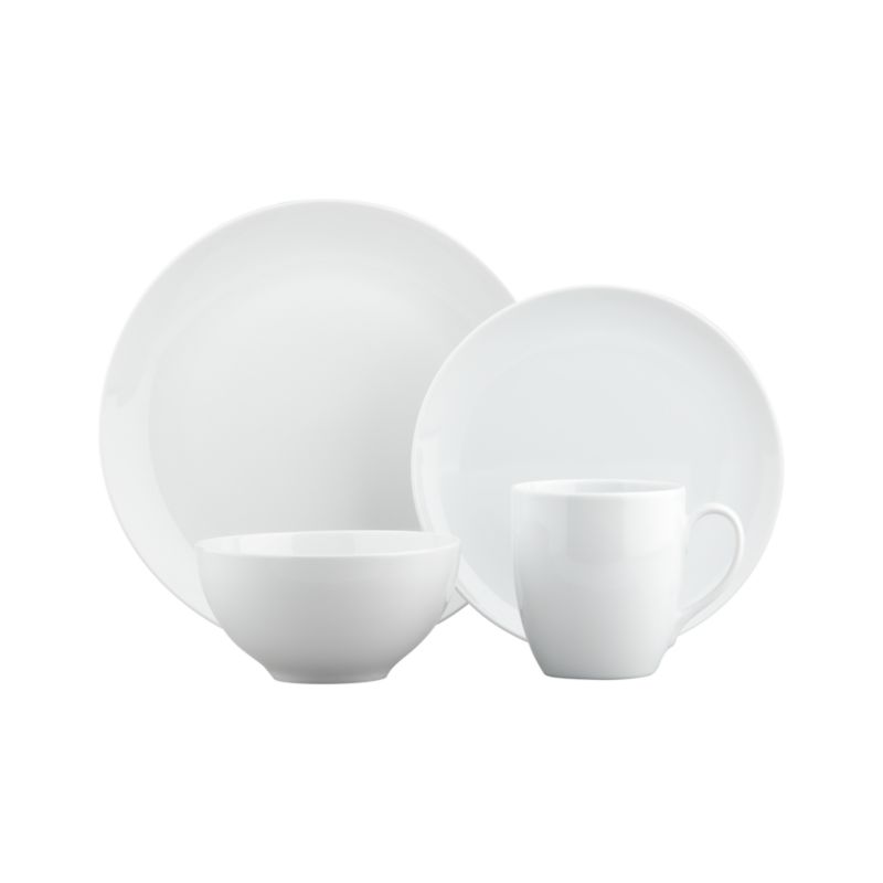 4-Piece Place Setting with 5.75" Bowl: dinner plate, salad plate, 5.75" dia. bowl and mug.
