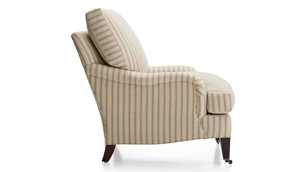 Essex Chair with Casters Napa Stripe Sand Crate and Barrel