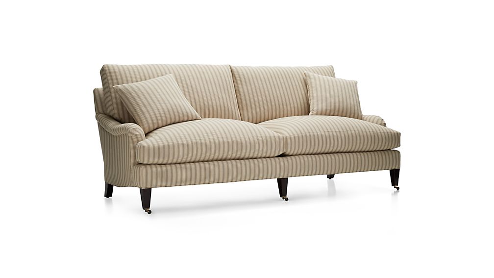 Essex Sofa with Casters Napa Stripe Sand Crate and Barrel