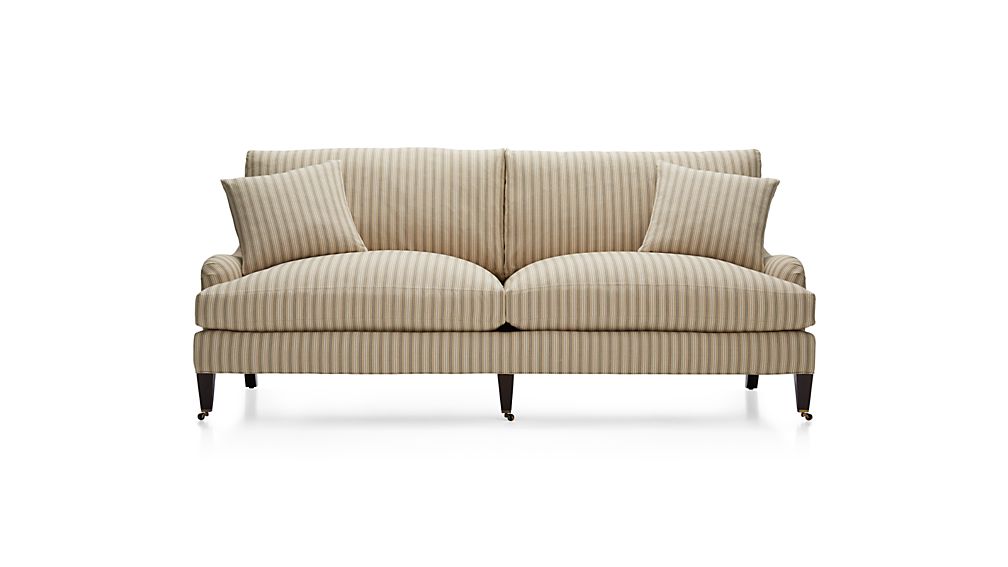 Essex Sofa with Casters Napa Stripe Sand Crate and Barrel
