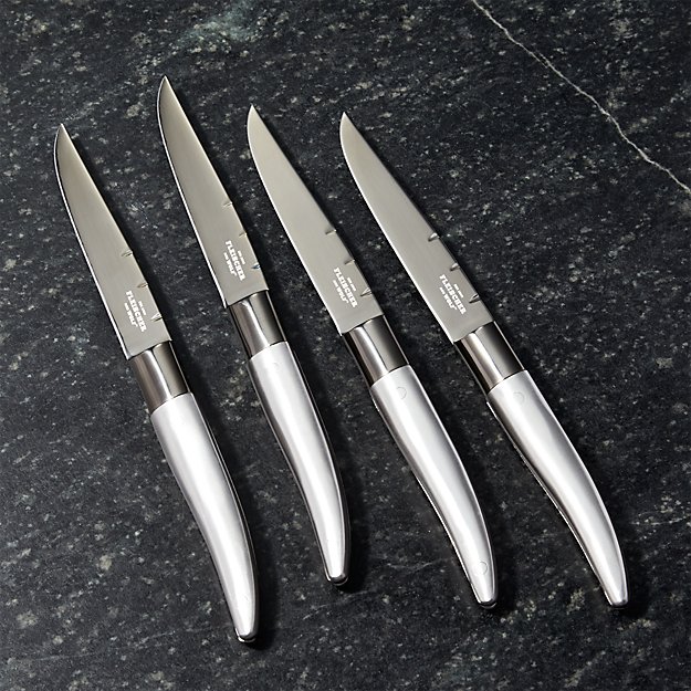 Fleischer and Wolf French Titanium Steak Knives Crate and Barrel